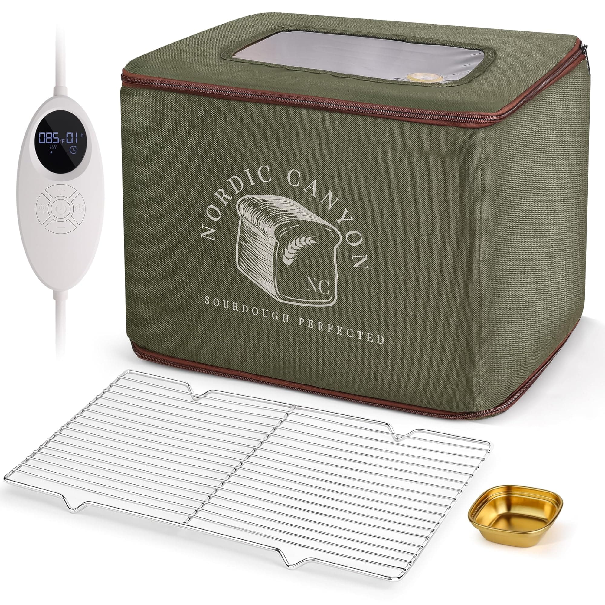Nordic Canyon Proofing and Storage Box with a baked sourdough loaf inside